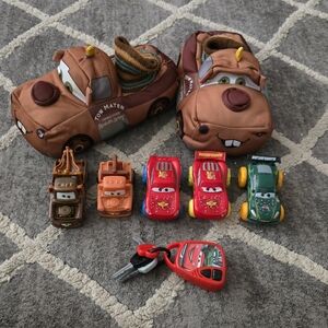 Cars Movie Character Bundle McQueen Mater Cars and Kids Slippers
